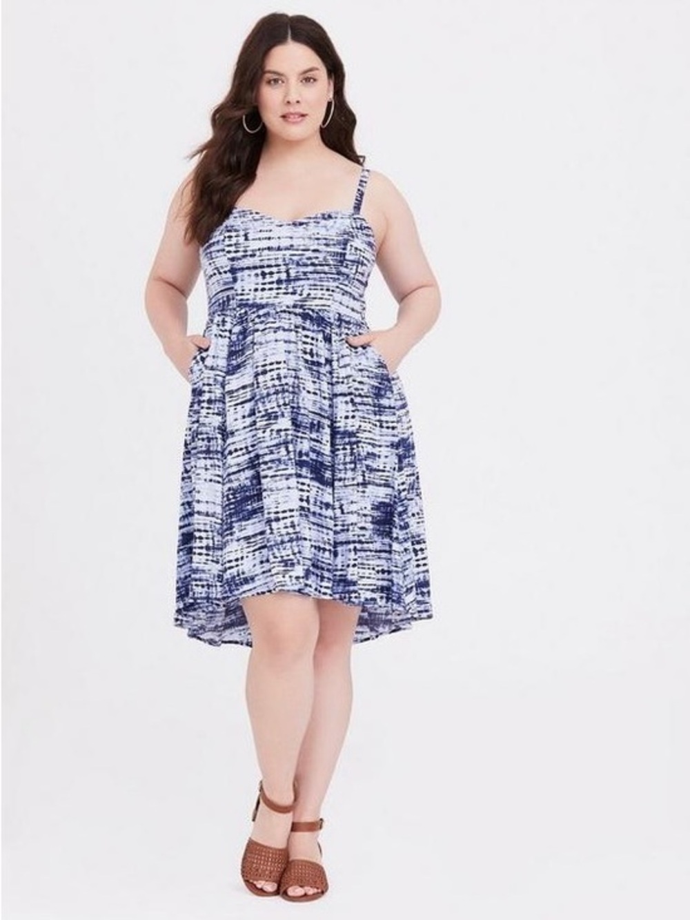 torrid Blue & White Patterned High-Low Sundress